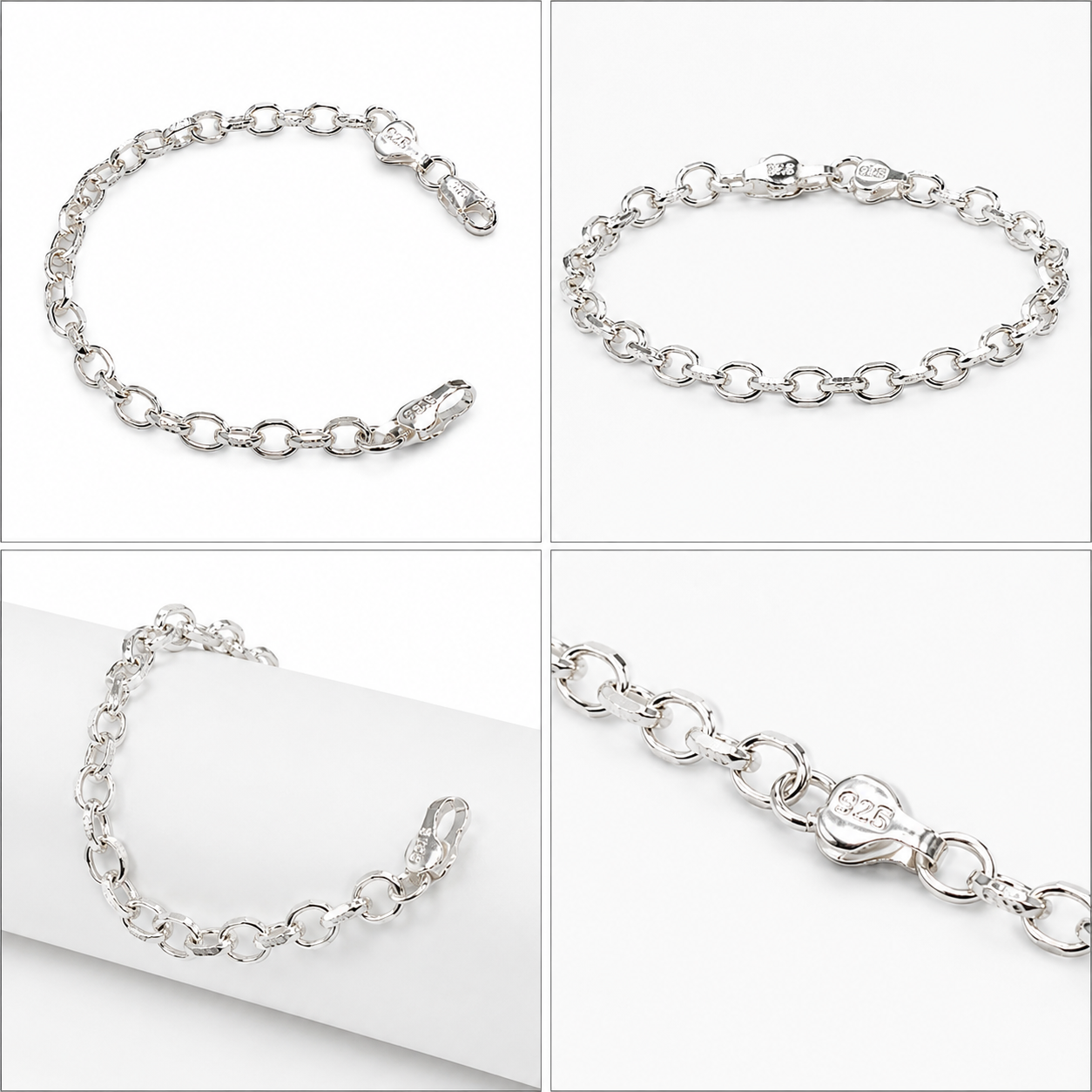 925 Sterling Silver Lock-to-Lock Men's Bracelet
