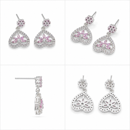 Heart shape 925 Sterling Silver Earrings