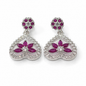 Silver 925 Emerald Heart Shape Earrings