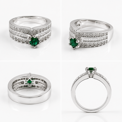 925 Sterling Silver Chromic Design Ring