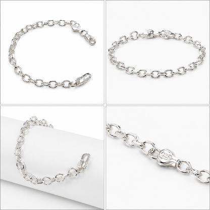 925 Sterling Silver Lock-to-Lock Men's Bracelet
